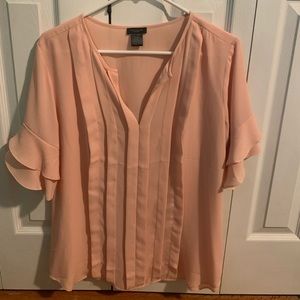 Ann Taylor Peach/Pink Blouse - Large